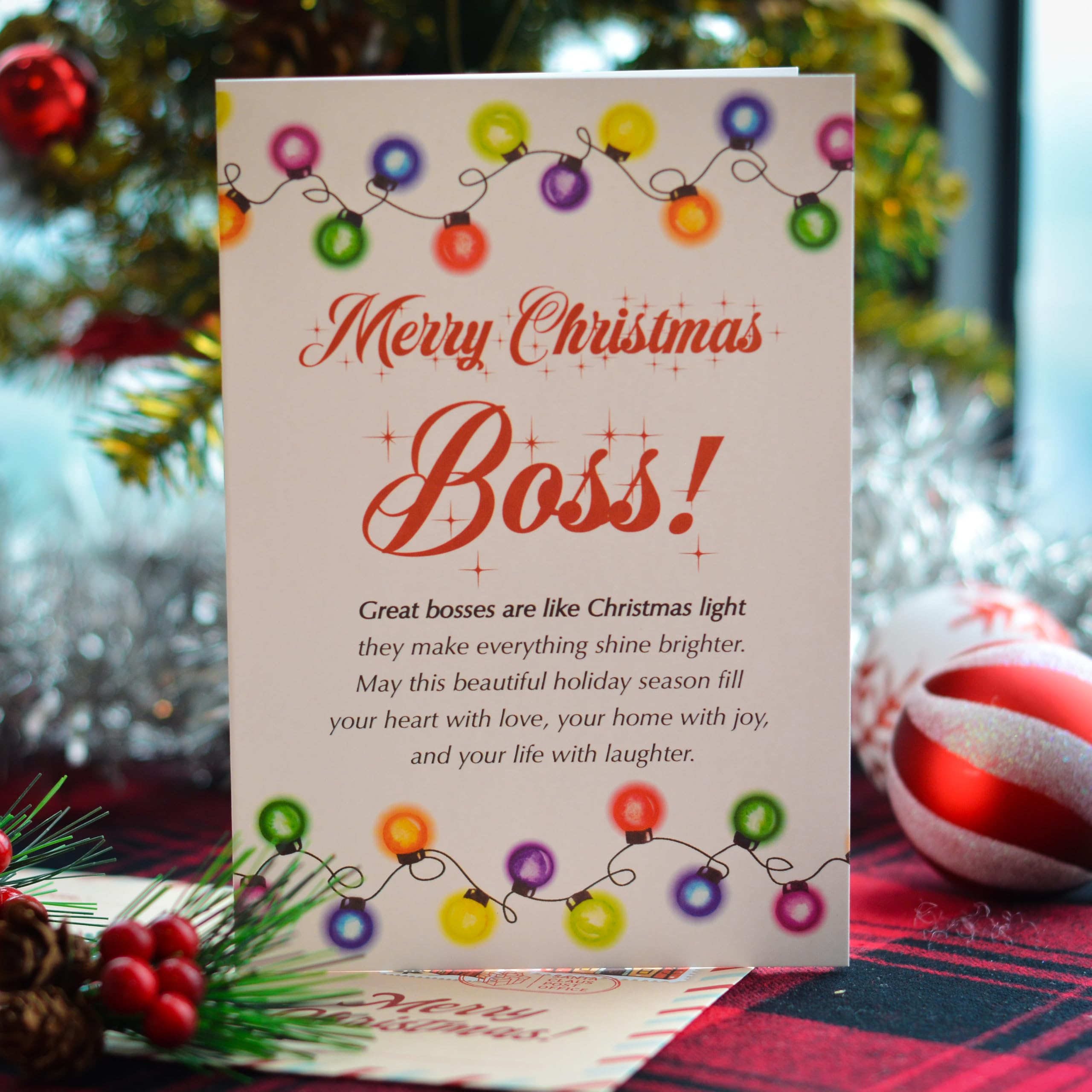 Amazon.com : BlinkWishes Christmas Card for Boss, Boss Merry